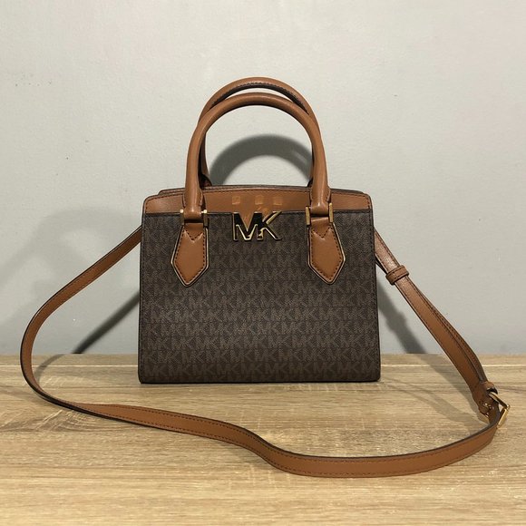 Michael Kors Mott Medium Messenger Leather Satchel Crossbody Handbag - Picture 1 of 14